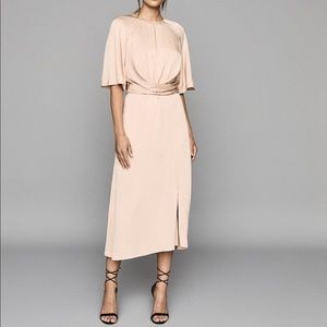 NWOT Reiss Arlo midi dress blush